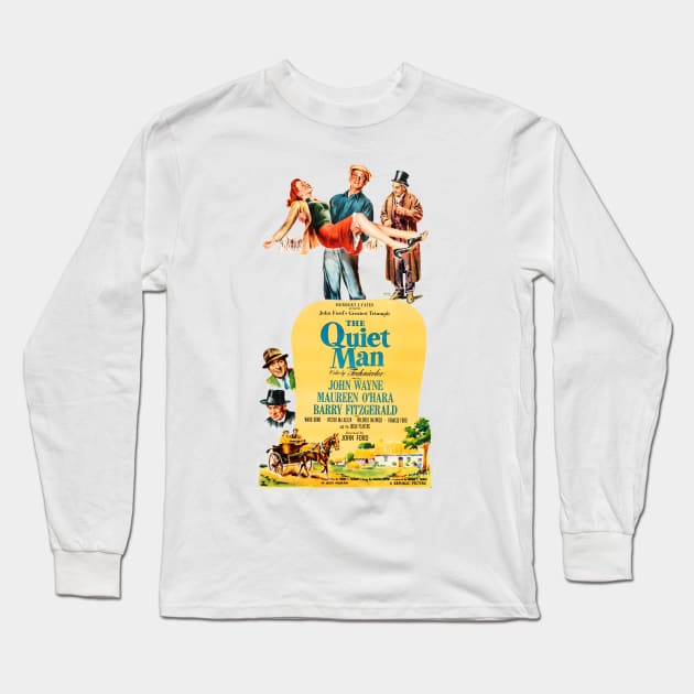 The Quiet Man Movie Poster #1 Long Sleeve T-Shirt by MovieFunTime